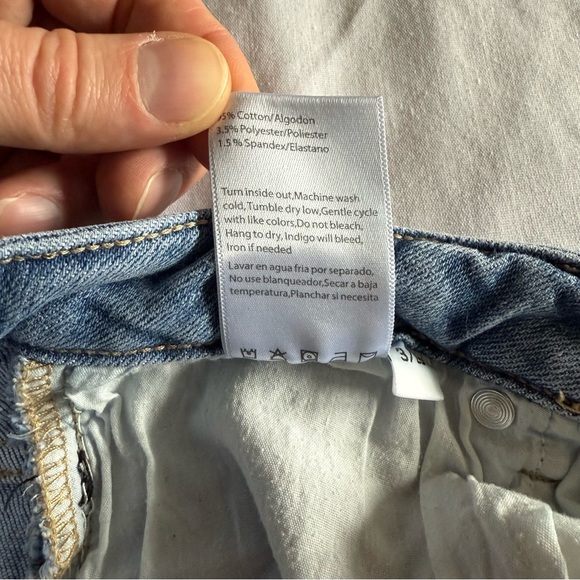 Risen Jeans Straight Leg Distressed High Rise Light Wash Festival Womens 3/26 - Picture 10 of 13